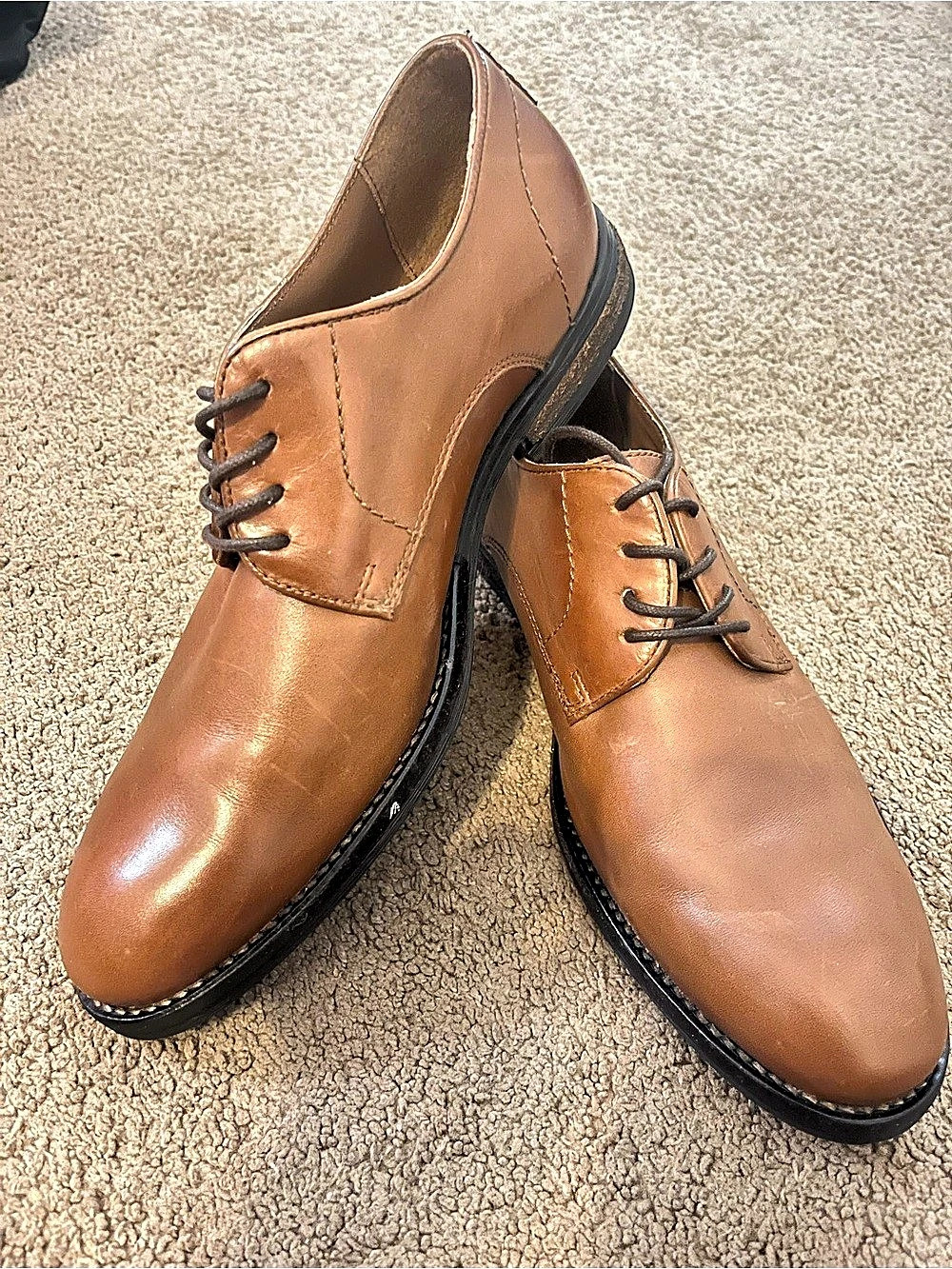 Stafford St Zayne PT Cognac Leather Oxfords in Brown US 8.5 M